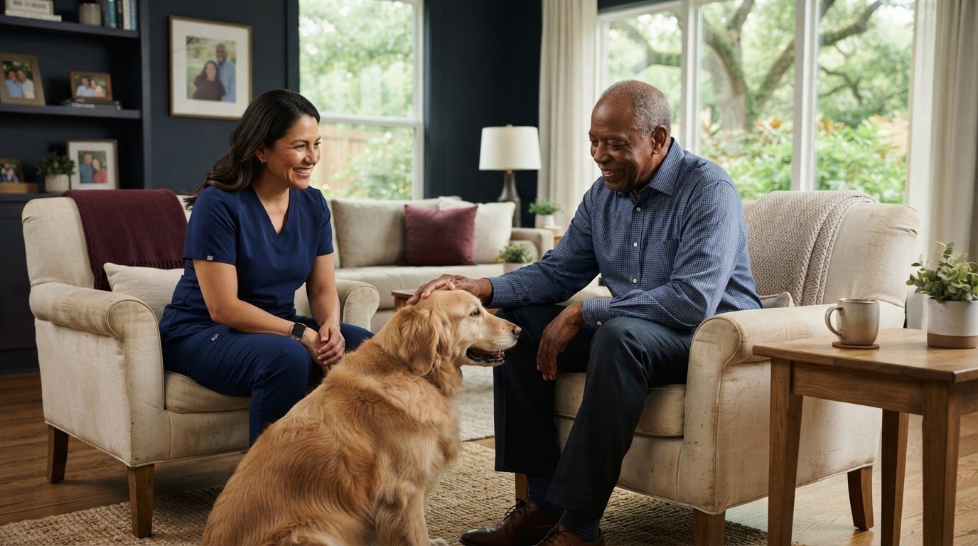 Senior Companion Care in Sugar Land: Understanding Pet Therapy at Home